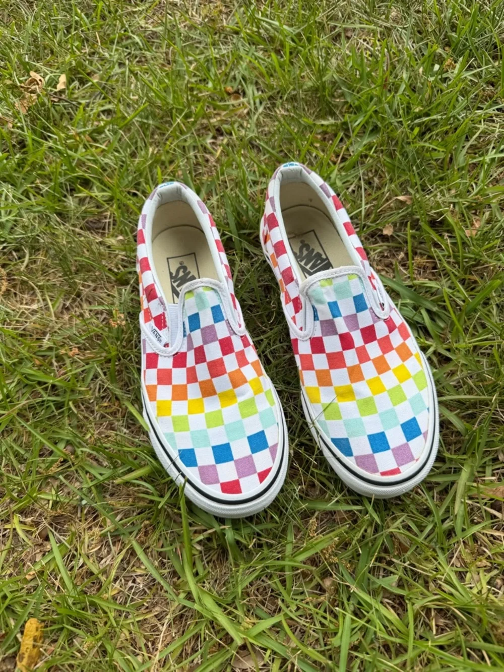 Vans Checkered Rainbow Unisex Women size 7 and Men Size 5.5